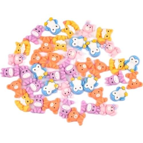 20Pcs Cartoon fox/penguin/bear Resin Scrapbook Craft Flatback Embellishments DIY phone decor Home Furnishing decoration c3148-2