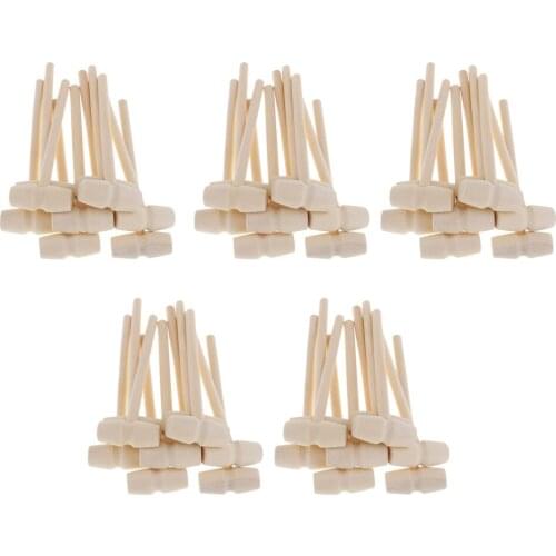 50pcs Mini Hammer Wooden Jewellery Making Crafting Hobbyist Tools DIY Hand Tool