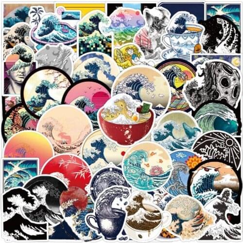 50 Pcs Car Sticker Totem Memo Stickers For Luggage Laptop Skateboard Snowboard Refrigerator Waves Decal