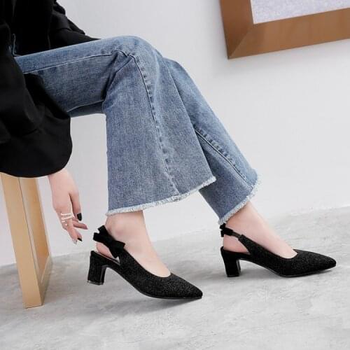 Plus Size 10 11 12 13 14 15 16 17 high heels sandals women shoes woman summer ladies Pointed bow sandals