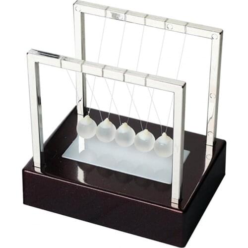 ABS Plastic Colorful Luminous Fuchsia Base Newtons Cradle Pendulum Balance Balls