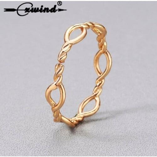Cxwind Fashion Gold Twisted Crisscross Infinity Rings For Women Girl Charms Best Friend Gift Endless Love Symbol Rings Jewelry
