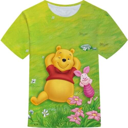 Disney Winnie the Pooh Boys and Girls Lovely 3D Children T shirt Fashion Casual Short Sleeve Childrens Clothes