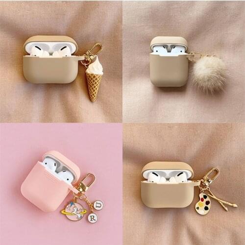 For Apple AirPods 1 2 Pro Case INS Cute Palette Ice Cream Pendant keyring Silicone Headphone Case Earpods For Air pods Pro Cover