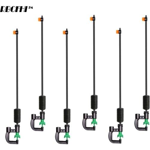 Garden Watering Fixed Holder Rotating Sprinklers Shoe-shaped Nozzle with 1/4'' Hose Barb Mini Valve Plants Greenhouse Irrigation