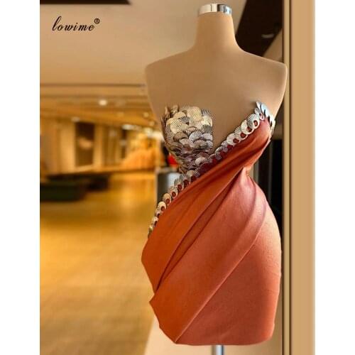 Haute Couture Short Prom Dresses Mermaid Sequins Fashion Cocktail Party Dresses Sexy Celebrity Dresses вечернее платье 2021