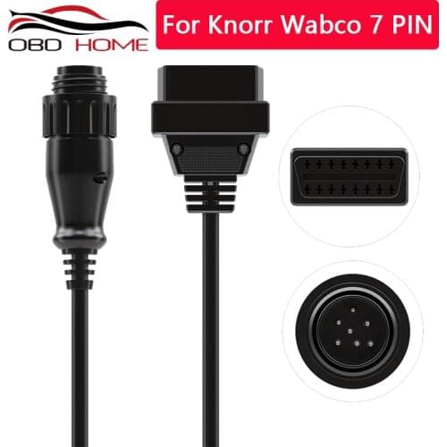 For Knorr For Wa-bco 7 PIN 7pin to OBD2 For Diesel Truck For Knorr For Wabco For Trailer OBD II 16Pin Converter Cable