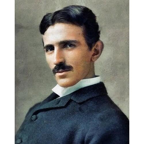 Canvas Painting Character Nikola Tesla Portrait Painting Mural Poster Home Interior Room Bedroom Wall Decoration Art No Frame