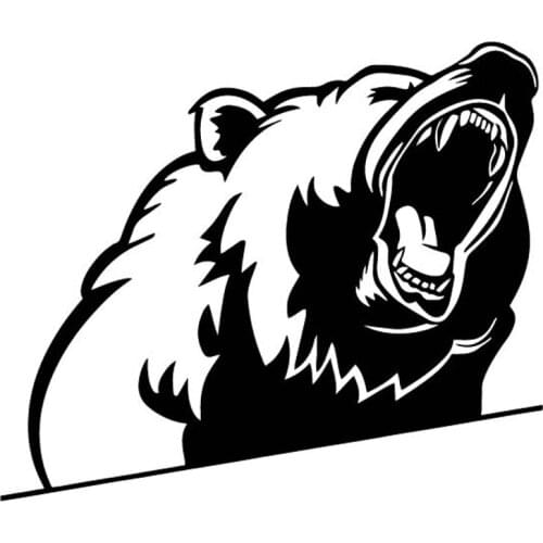 LLY-1701 Personality Car Sticker Brown Bear Roaring Modeling Animal Cars Decal PVC Fashion Body Waterproof Sunscreen Stickers