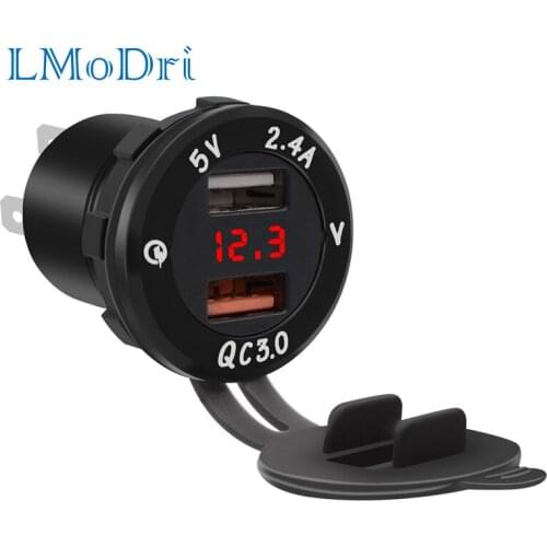 LMoDri Car Quick Charger Intelligent QC 3.0 Power Adapter Dual USB Vehicle DC 12 V-24 V Cigarette Socket Lighter 2 port iPhone