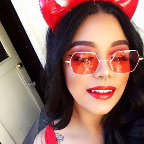 HKNA 2021 Metal Small Sunglasses Women Retro Alloy Women Eyewear Brand Designer Polygon Sun Glasses Women/Men Gafas De Sol Mujer