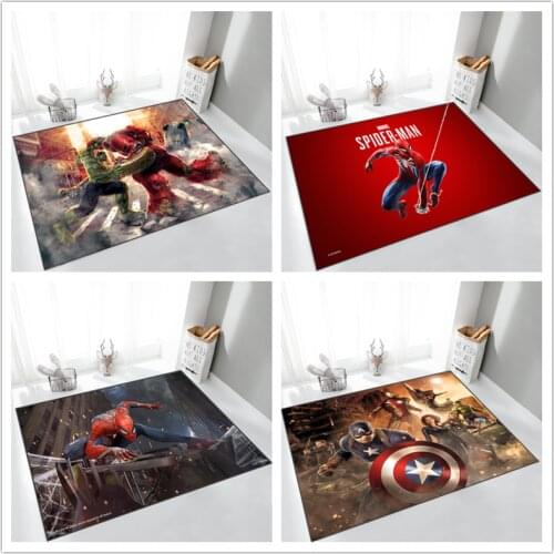 80x160cm Cute Spiderman Baby Playmat Soft Flannel 3D Printed Area Rugs Rugs Anti-slip Large Rug Carpet for Living Room Decor