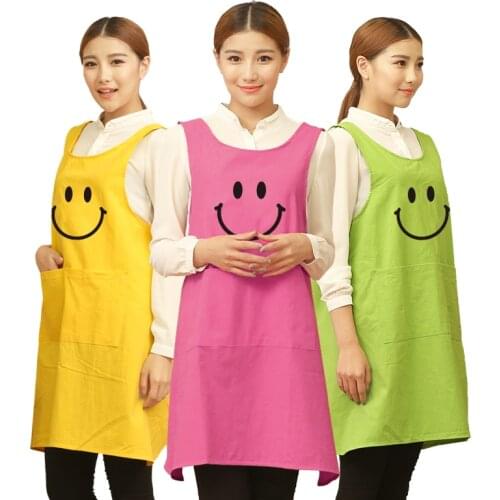 Cute Funny Japanese-style Apron Work Clothes Home Kitchen Cooking Breathable Cotton Waist Pinafore Women Apron