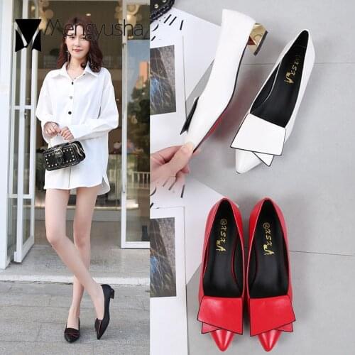Novelty Soft pu leather office shoes women pointed toe flats moccasins autumn single shoes solid slip on thick heels loafers new