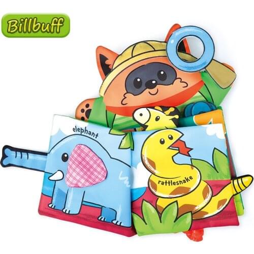 Montessori 3D Animal Tail Baby Soft Cloth Book for Newborns 0 12 Months Hand Puppet Educational Toys for 1 Year Old Boy Kid Gift