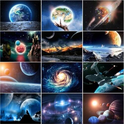 CHENISTORY Acrylic DIY Oil Painting By Numbers For Adults Space Drawing Coloring By Numbers Scenery Handmade For Home Decor