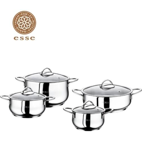 8 piece Stainless steel cookware set, 304 quality steel, high quality material, cookware, pot, gift, glass lid
