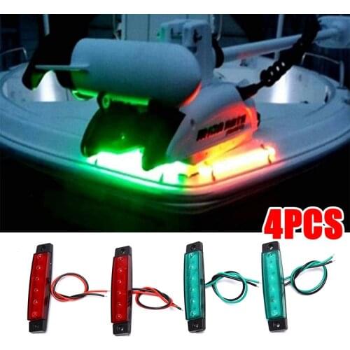 4Pcs DC12V Navigation Lights Waterproof Anti-Collision ABS Plastic Dustproof Exterior Parts Marine Boat Indicator Lamps