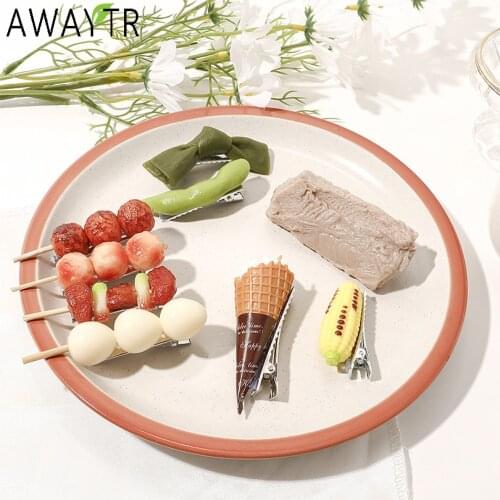 New Barbecue Vegetable Hairpin Hair Clip Ins Style Barrettes Fashion Duckbill Metal Girls Hair Accessories DIY Jewelry Headbands