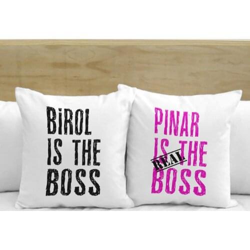 Personalized Dual boss & Real boss White Pillow Case