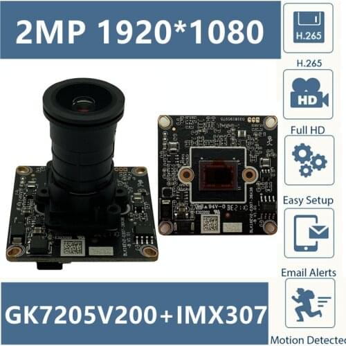 F1.0 Lens IP StarLight Camera Module Board 3516EV200+Sony IMX307 H.265 3MP 2304*1296 All Color XMEYE CMS ONVIF P2P Security