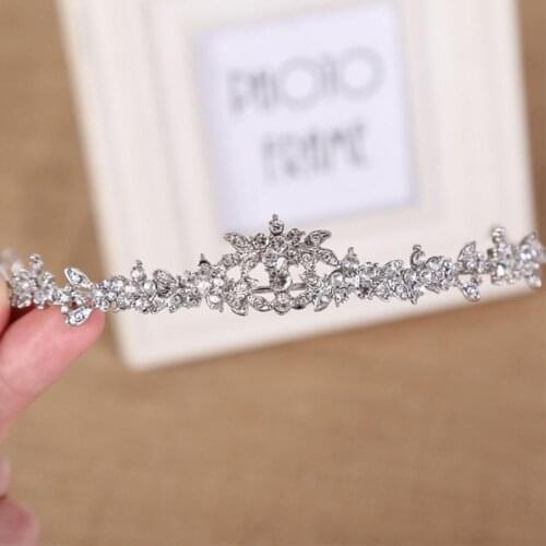 Princess Wedding Bridal Rhinestone Crystal Crown Hair Crown Bride Pearl Band Headwear H7G1