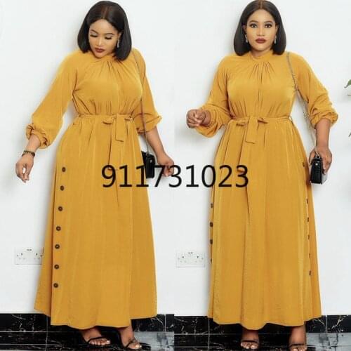 African Dresses for Women Dashiki Maxi Dress Plus Size Long Sleeve Party Gowns 2021 New Kaftan Ladies Clothing Boho Boubou Robe