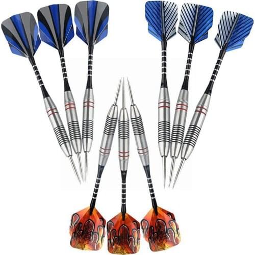 3 Pcs/Sets Professional Darts 22g Steel Tip Dart With Nice Dart Fire Shape Flights Shafts Aluminium Steel D4A8