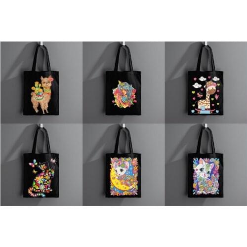 DIY Diamond Painting Embroidery Handbag Reusable Shoulder Bags Shopping Storage Bag Home Decor Gift Canvas Bag Eco-friendly Bag