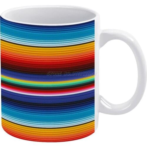 Traditional Seamless Mexican Vintage Pattern White Mug Ceramic Mug Creative Mug Tweed Peru Brightly Ethnicity Vibrant Tribal R