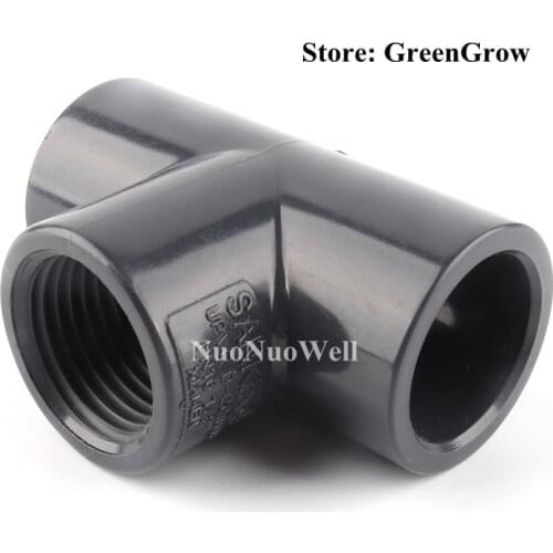 1pc 20 25 32mm To 1/2" 3/4" 1" Hi-Quality UPVC Tee Connector Garden Irrigation Water Pipe Connectors Aquarium Tank Tube Joints