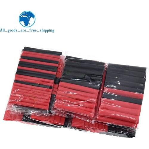 TZT 1set=150PCS 7.28m Black And Red 2:1 Assortment Heat Shrink Tubing Tube Car Cable Sleeving Wrap Wire Kit