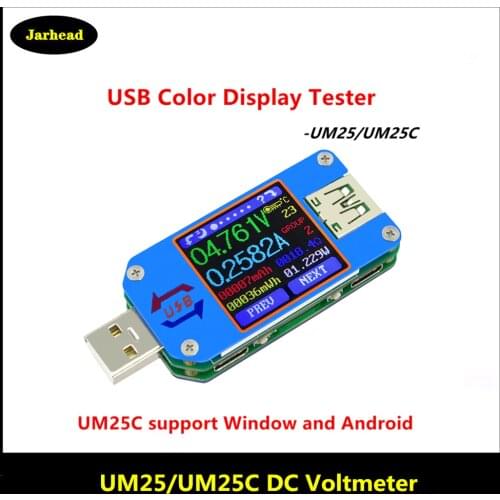 UM25 UM25C LD25 LD35 HD25 HD35 for APP USB 2.0 Type-C LCD Voltmeter Ammeter Voltage Current Meter Battery Charge USB Tester TC66