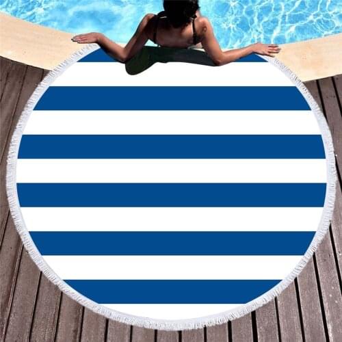 Free shipping Novelty Gift Geometric Zigzags Chevrons Striped Pattern Fringed Large Round Swim Bath beach towel Blanket 150cm
