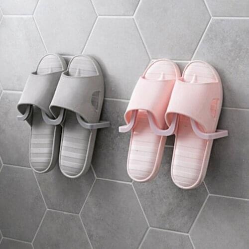 Wall-mounted Rack Bathroom Shoe Shelf Organizer Wall-mounted Slippers Shelf Home Space Saving No Trace Shoe Storage Rack