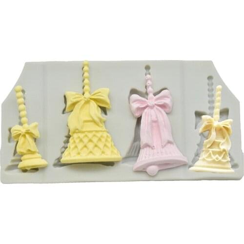 1 Pcs Christmas Bells Cake Molds Silicone Fondant Molds Cake Decoration Tools Christmas Kitchen Baking Accessories