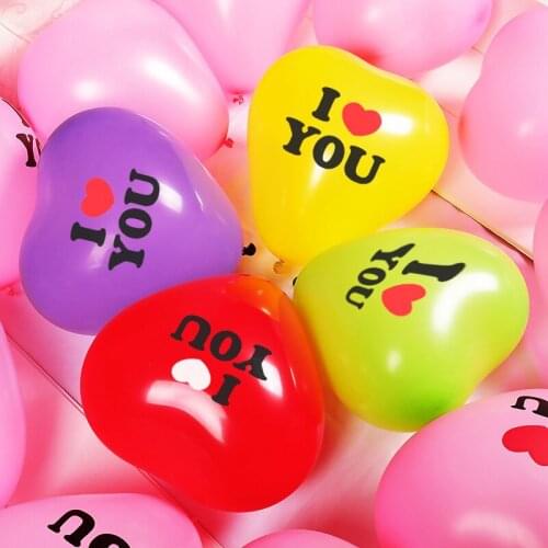 10/30PCS Heart Shape I Love You Latex Balloon Valentines Day Wedding Party Decoration Anniversary