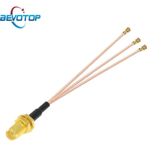 10PCS 1 x RP SMA Female to 3 x u.FL IPX IPEX1 Female 1 to 3 Triple Splitter Cable RG178 Pigtail WIFI Antenna Extension Jumper