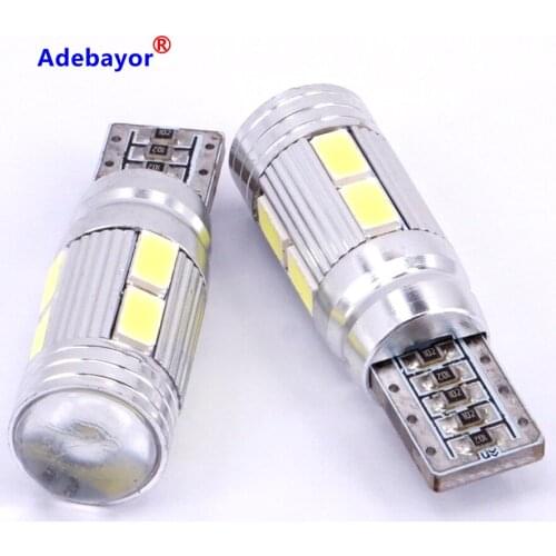 100X T10 W5W canbus no error 10 SMD 5630 5730 LED Light Wedge Bulb High power led car parking Fog light auto clearance light 12V