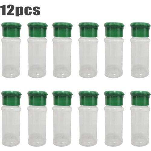 12 Set Plastic Salt Pepper Vinegar Oil Cruet Shaker Jar Clear Bottle Pot Bottles
