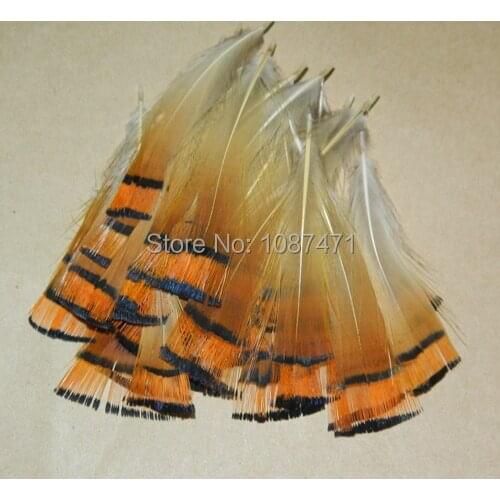 50pcs/lot wholesale 4-9cm real natural golden pheasant tippet bulk craft feathers plumes for sale hair accessories fly tying