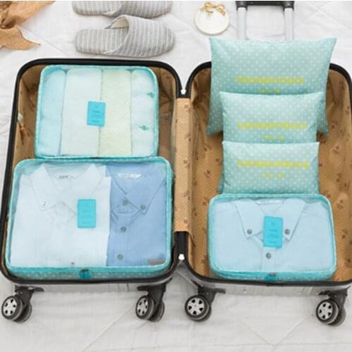 6 PCS Set Travel Storage Bag Clothes Tidy Organizer Wardrobe Closet Organizer Suitcase Pouch Travel Organizer Bag