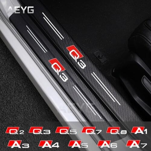 Car Door Sill Carbon Fiber Sticker For Audi A1 A3 8V 8P A4 A5 B6 B8 A6 C6 C7 A7 Q2 Q3 Q5 Q7 Q8 Threshold Protected Decals Vinyl