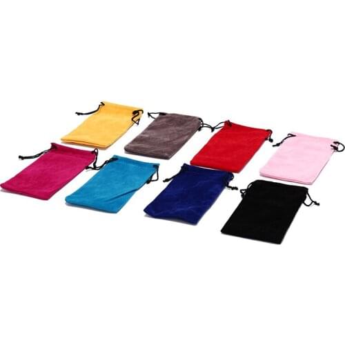 Sunglasses Pouch Soft Eyeglasses Rope Bag Glasses Case Wholesale Waterproof Leather Plastic Random Color High Quality