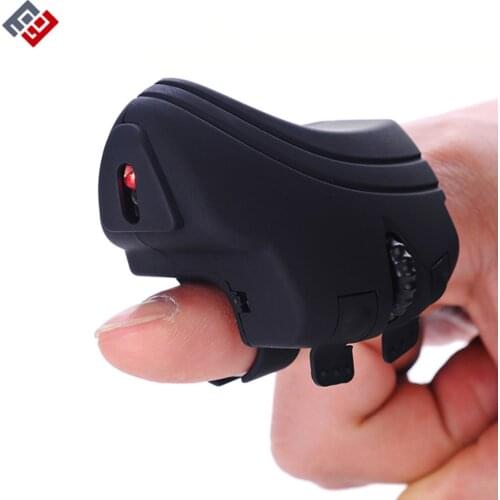 Black 2.4GHz USB Finger Wireless Optical Mouse Portable 2.4Ghz Wireless Rechargeable Finger Ring Mice For PC Laptop Computer