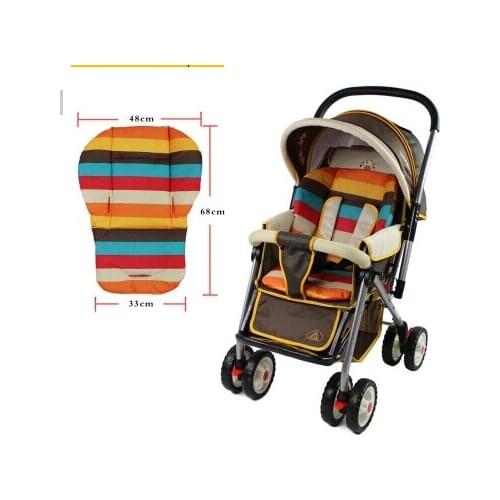 Baby Stroller Cushion Striped Pad Pram Newborn Car Seat Cushion General Cotton Rainbow Mat 0-36M 2017 New Arrival Free Shipping