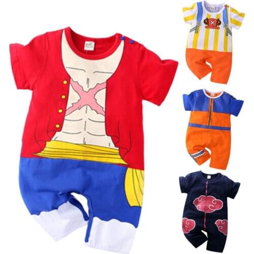 Baby Anime Clothes Summer Newborn cartoon Baby Boys Rompers Cotton Boy Girl Romper Short Sleeve Infant Jumpsuits Costume