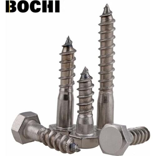 DIN571 5PCS M6 M8 304 stainless steel External Hex Self tapping screws outer hexagon self-tapping screw out hex screw