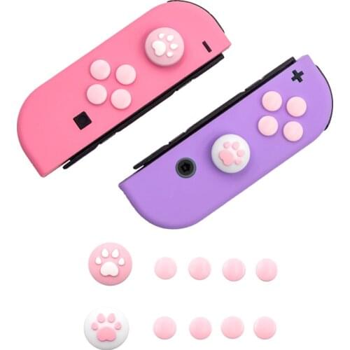 DIY Switch Joycon Buttons Sticker For Nintendo Switch Joy-con Joystick for Nintend Switch Lite Sticker + Joystick Cat Paw