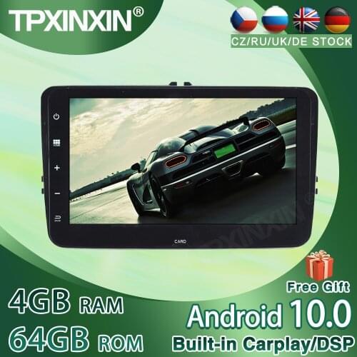 For Volkswagen/VW HC 4+64G IPS PX6 Android 10.0 Car GPS Player Navigation audio Radio GPS Navigation Head Unit Auto Stereo DSP